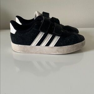 Adidas Kids Black and White Velcro Sneakers